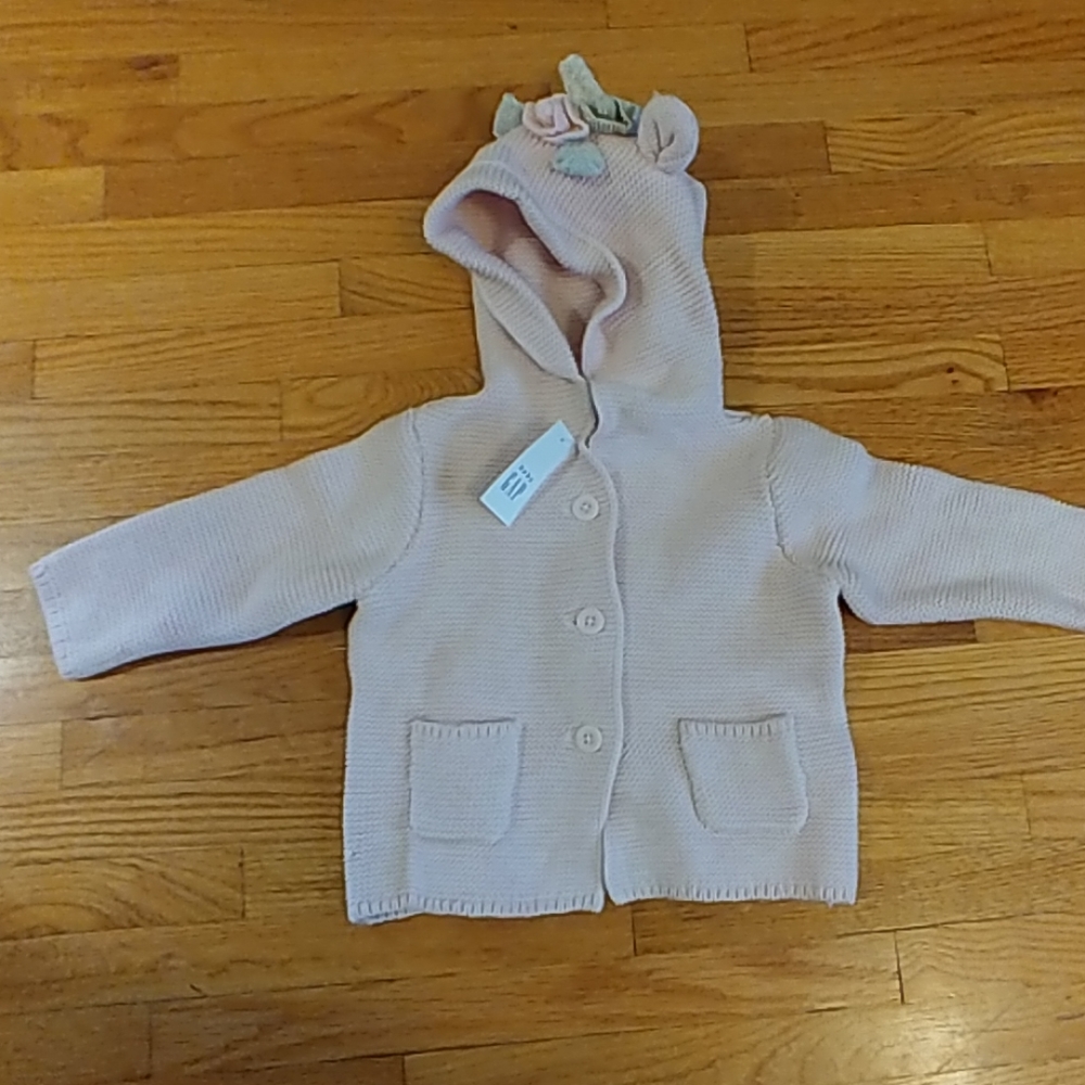 Pink knit gap unicorn sweater